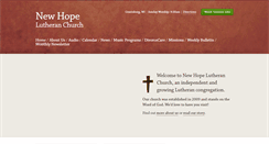 Desktop Screenshot of newhopelutheranchurch.org