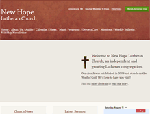 Tablet Screenshot of newhopelutheranchurch.org